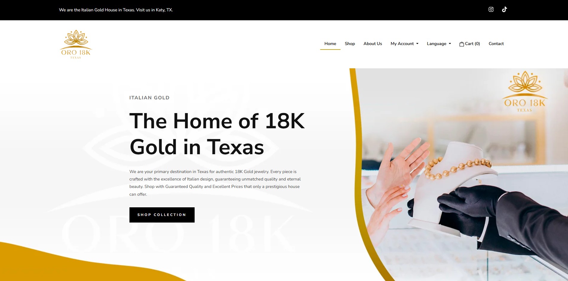 Captura del sitio Oro 18K Texas
